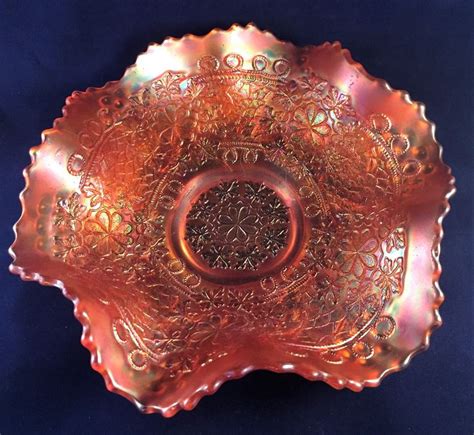 Carnival Glass Dish Marigold Carnival Glass Collectible Glass Vintage