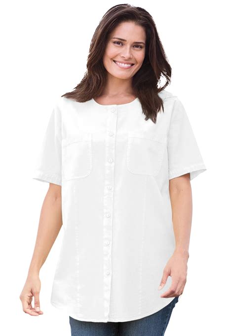 Woman Within Woman Within Women S Plus Size Short Sleeve Crinkle