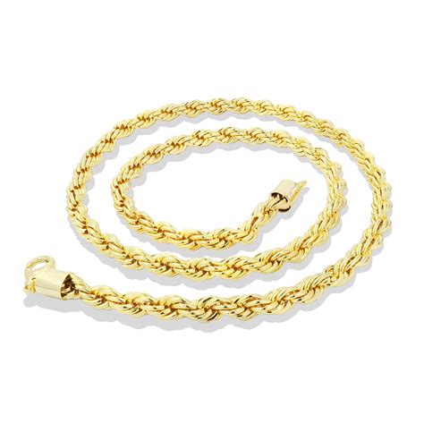 8MM GOLD ROPE CHAIN NECKLACE