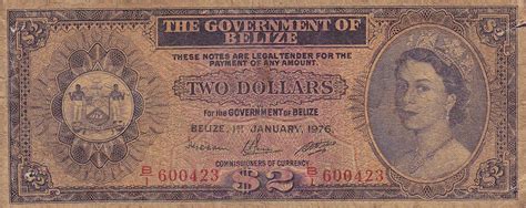 Belize P34c 2 Dollars From 1976