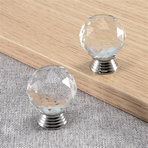 Diamond Shape Cabinet Knobs And Handles 30mm Crystal Knobs For