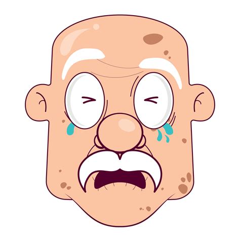 oldman crying face cartoon cute 16587525 PNG