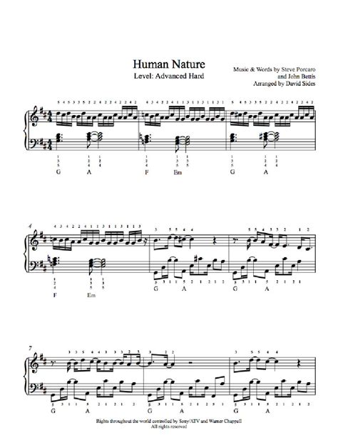 Human Nature by Michael Jackson Piano Sheet Music | Advanced Level ...