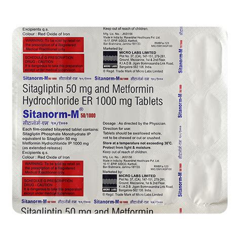 Buy SITANORM M 50 1000 Tablet 15 S Online At Upto 25 OFF Netmeds