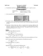 HW 7 Solutions2019 Pdf EECS 414 Introduction To MEMS Reading