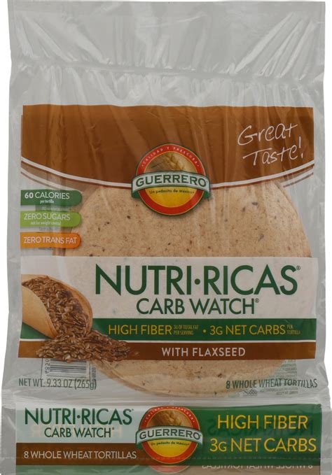 Guerrero Nutri Ricas Tortillas Whole Wheat Carb Watch Main