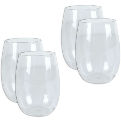 Wildtrak Tritan Stemless Plastic Wine Glass 444ml 4pc Woolworths