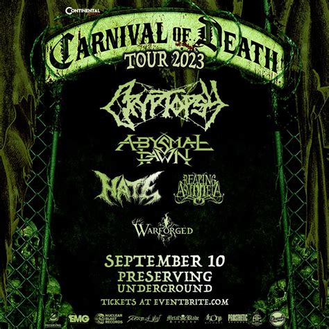 CARNIVAL OF DEATH TOUR 2023 - CRYPTOPSY | Underground