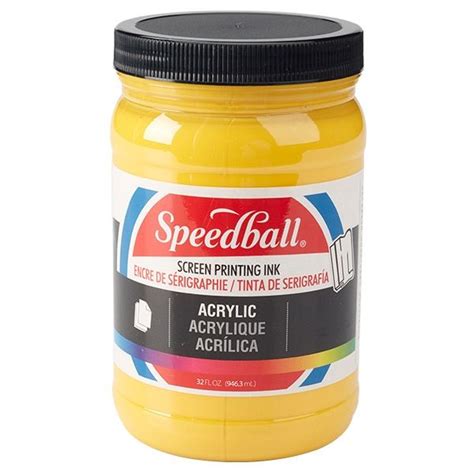 Medium Yellow Oz Jar Speedball Acrylic Screen Printing Ink Jerry S