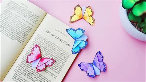 Easy DIY Origami Butterfly Bookmark Bookmark Ideas How To Make