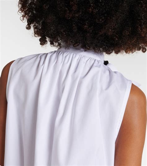 Bow Detail Cotton Poplin Midi Dress In White Noir Kei Ninomiya