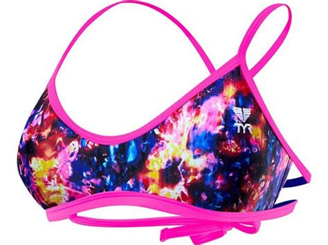 TYR Stellar Schwimmbikini Black Pink Mojave Tieback Top Mini Bikini Bottom Pink