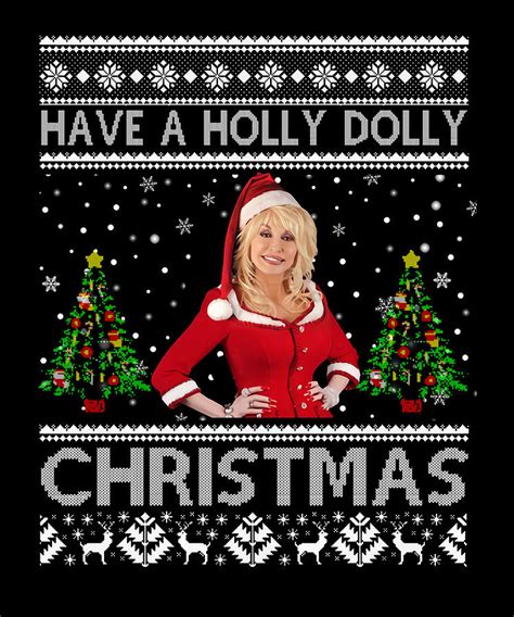 Retro Have A Holly Dolly Christmas Love Parton Music Digital Art By