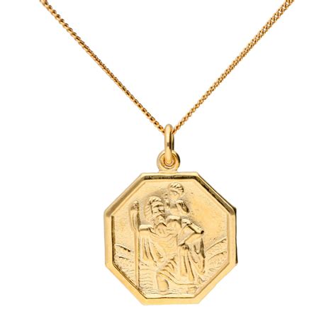 18ct Yellow Gold St Christopher Pendant Buy Online Free Insured UK