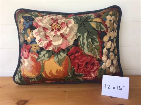 French Country Pillow Cover Red Floral Designer Throw Pillow Etsy