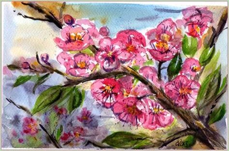 Сакура акварель | Floral art, Floral watercolor, Original watercolors
