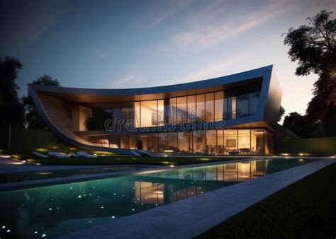 Modern Luxury House with Swimming Pool, Mansion. Modern Architecture ...