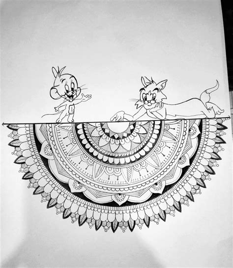 Tom And Jerry Mandala Art Tom And Jerry Mandala Art Drawing Cartoon