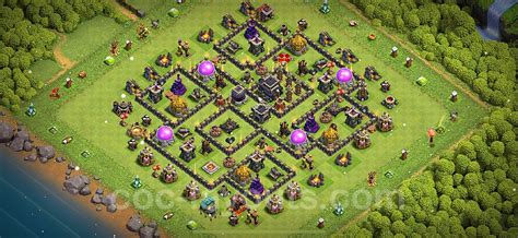 Farming Base Th9 With Link Anti 3 Stars Hybrid Clash Of Clans 2024