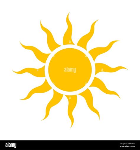 Forma del sol de verano Ilustración vectorial de sol redondo amarillo