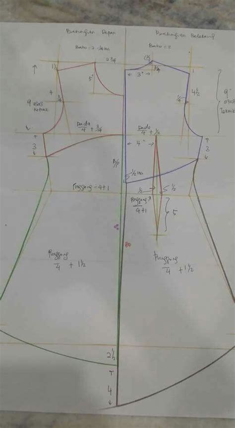 Cara Membuat Pola Baju Kurung Moden