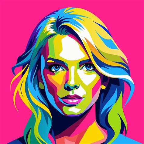 A Portrait Of Britney Spears Vector Illustration Flat 2 Premium Ai