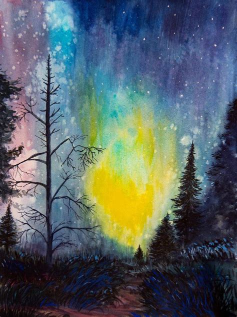 20+ Night Sky Painting Ideas - HARUNMUDAK