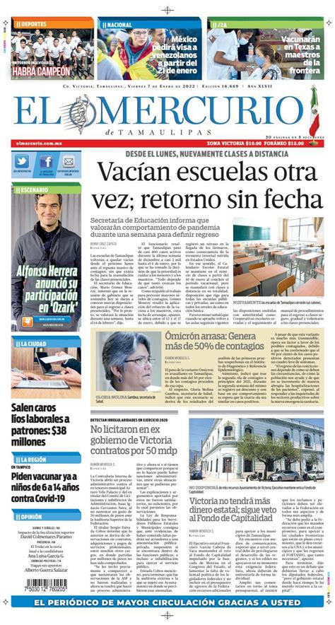 El Mercurio De Tamaulipas 7 De Enero De 2022 By El Mercurio De Tamaulipas Online Issuu