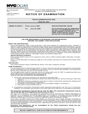 Administrative Aide Exam 2022