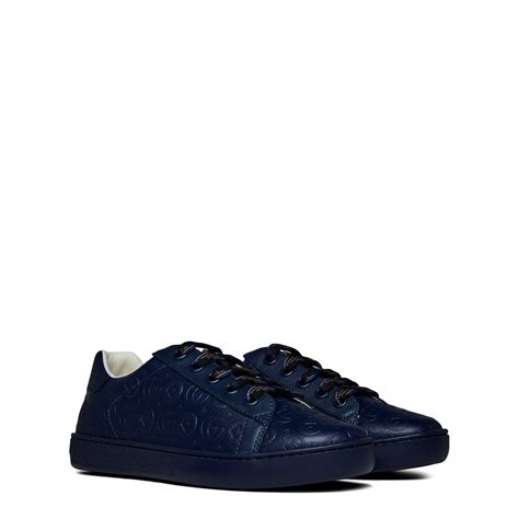 Gucci Gucci Logo Trainer Jn34 Kids Blue 4236 Flannels