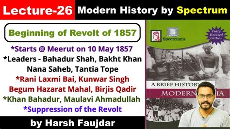 H26 Beginning And Spread Of Revolt Of 1857 Suppression Bahadur Shah Spectrum Modern History