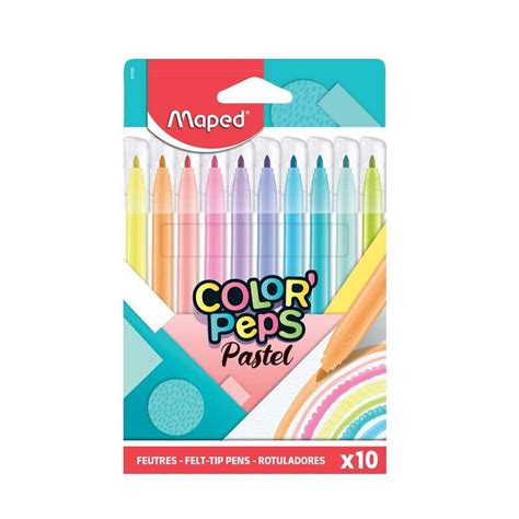 Caneta Hidrogr Fica Cores Maped Color Peps Pastel Na Papelaria Art Nova