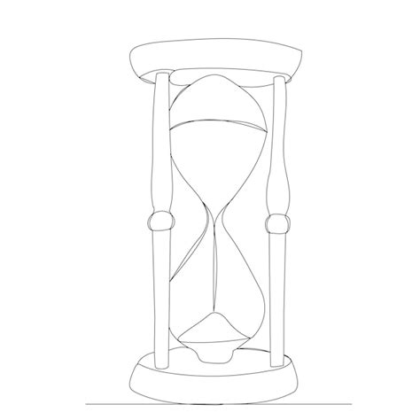 Premium Vector One Continuous Line Drawing Hourglass Vector