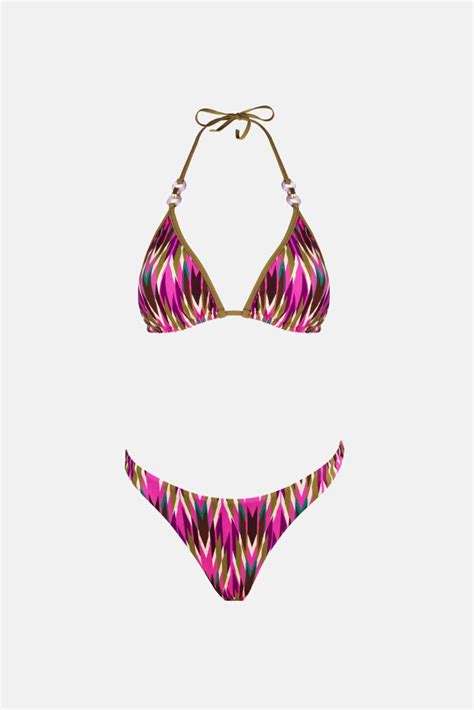 Ayyıldız Fuşya Desenli Bikini Takımı Hızlı Kargo