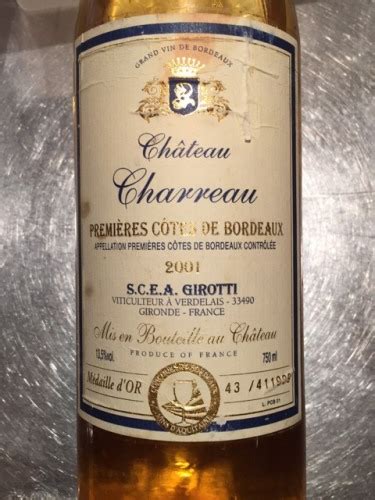 Château Charreau Premières Côtes de Bordeaux Rosé Vivino