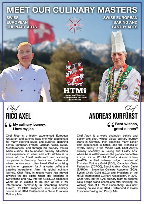 Meet Our Culinary Masters - HTMi Switzerland