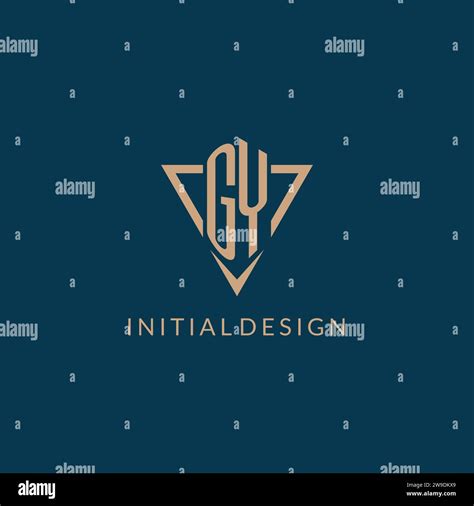 Gy Logo Initials Triangle Shape Style Creative Logo Design Vector