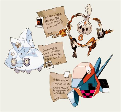 Porygon Klefki And Bergmite Pokemon Drawn By Newo Shinra P Danbooru