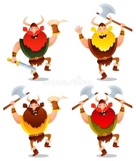 Happy Viking Warriors Dancing Stock Vector - Illustration of funny ...