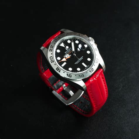 Rolex Explorer Straps Croco Red Liger Straps