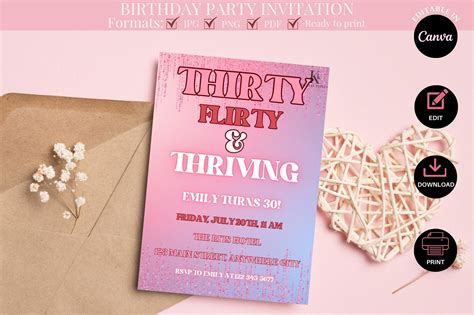 30th Birthday Party Invitation Graphic by kkdigitalprints · Creative ...