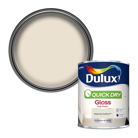 Dulux Quick Dry Gloss Paint 750ml Natural Calico DIY B M