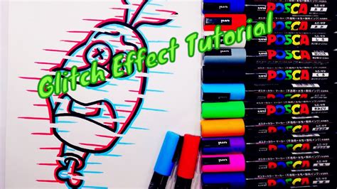 Draw Like A Pro Glitch Effect Tutorial With Posca Markers Youtube