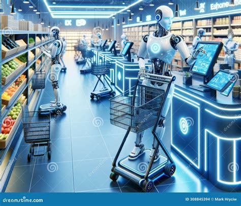 Futuristic Walmart Superstore Global Grocery Supply Chain Robotic