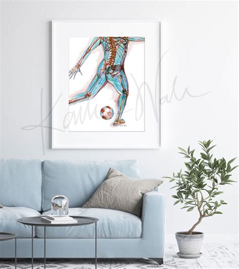 Soccer Player Anatomy Watercolor Print | Soccer Art | Soccer Player ...