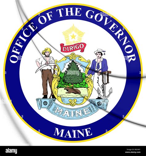 3d Seal Of Governor Of Maine Usa 3d Illustration Stock Photo Alamy