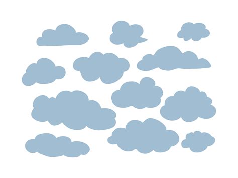 Sky Cloud Aesthetic And Cute Cartoon Clip Art Illustration