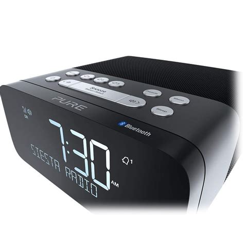 Pure Siesta Rise S Graphite Bedside Dab Fm Alarm Clock Radio With Bluetooth High