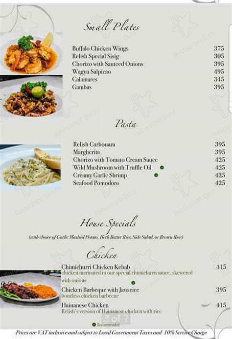 Menu At Relish Luxe Cafe Pasig 11 Ortigas Avenue Ortigas Center