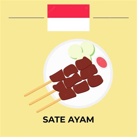 Premium Vector Sate Ayam Vector Eps 10 Easy To Edit